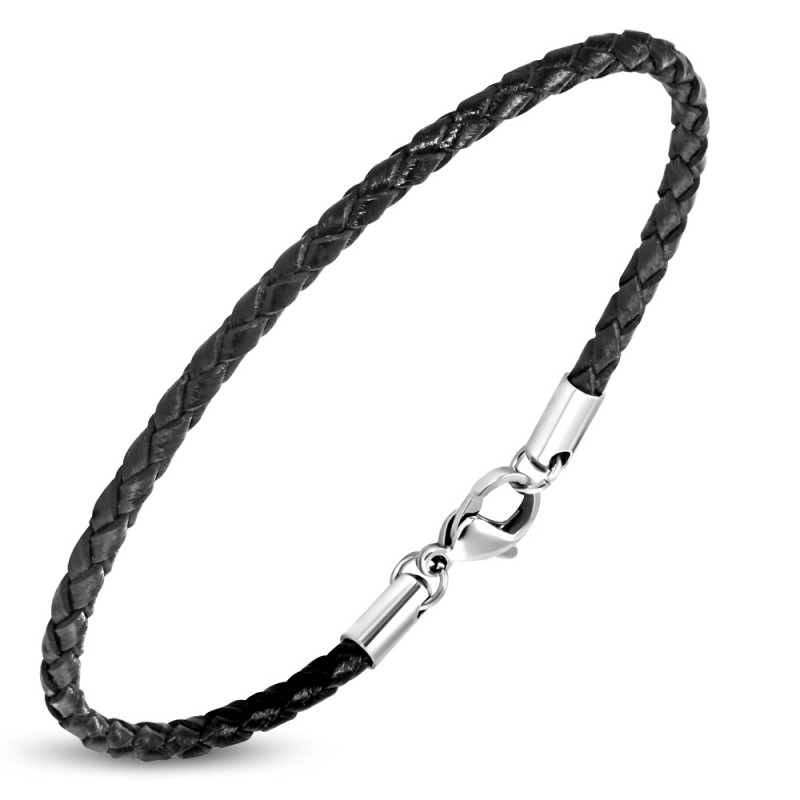 Bracelet mousqueton noire tatoué phare homme- Fabriqué en Bretagne