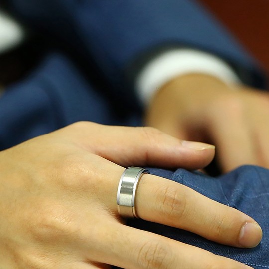 Bague Tournante En Acier Inoxydable Pour Homme Et Femme, Motif Carte De