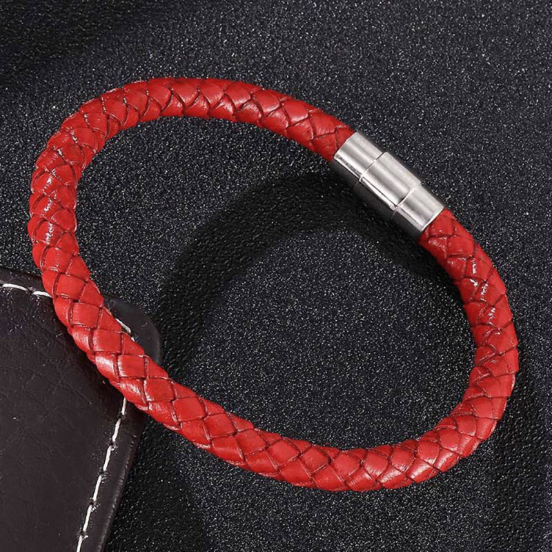 Bracelet Homme En Cuir Tressé Bleu ZB0257 - Fermeture Acier Argenté - Longueur 20 Cm - Marque Française ZENSE