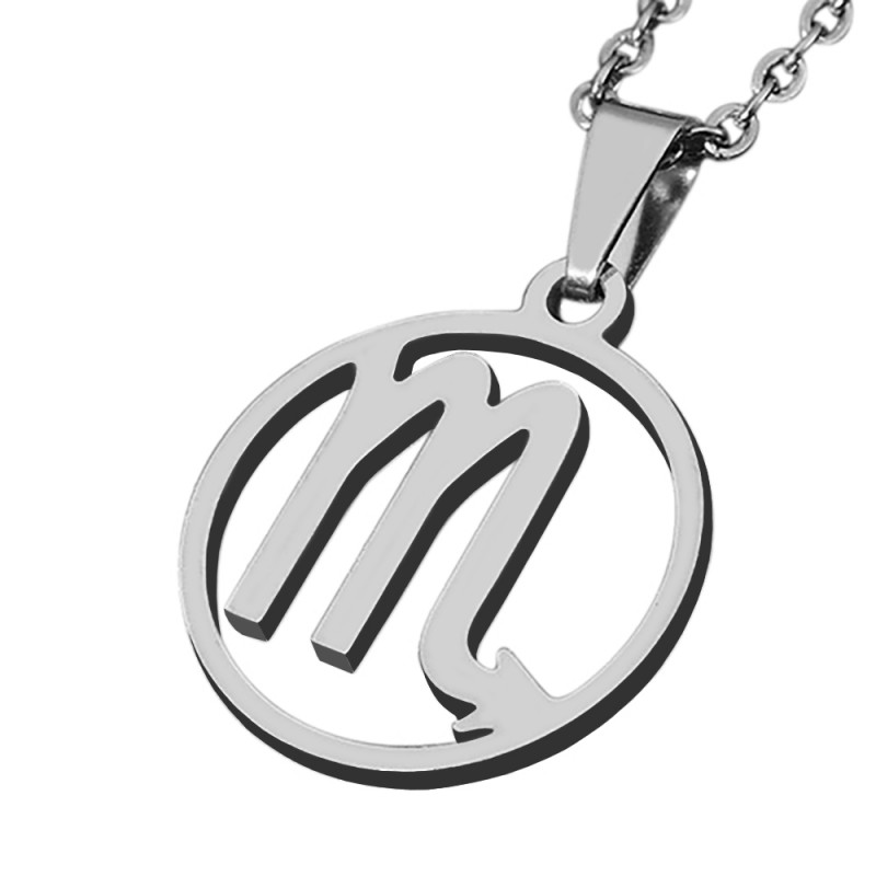 Pendentif zodiaque Scorpion plaqué or 3 D