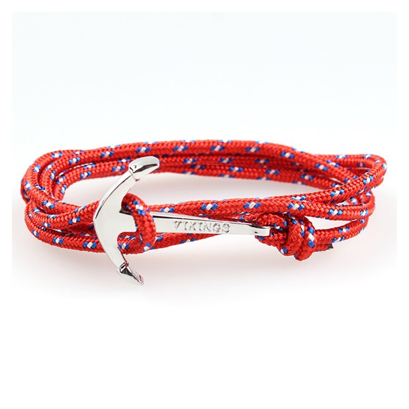 Anchor & Crew Bracelet Ancre Admiral Argenté Et Corde Bleu - Montres &  Bijoux Bracelets Homme 65,00 €