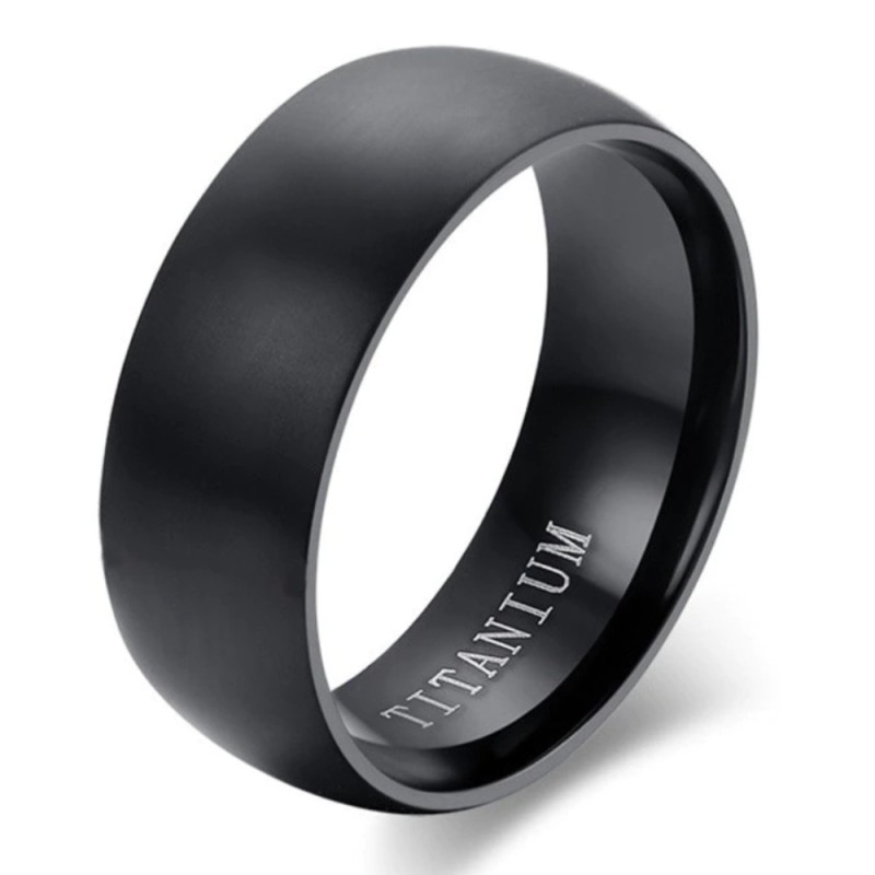 Bague Alliance AÉLYS en Argent 925/1000 et Émail Noir - 7 mm - AE-BA60089