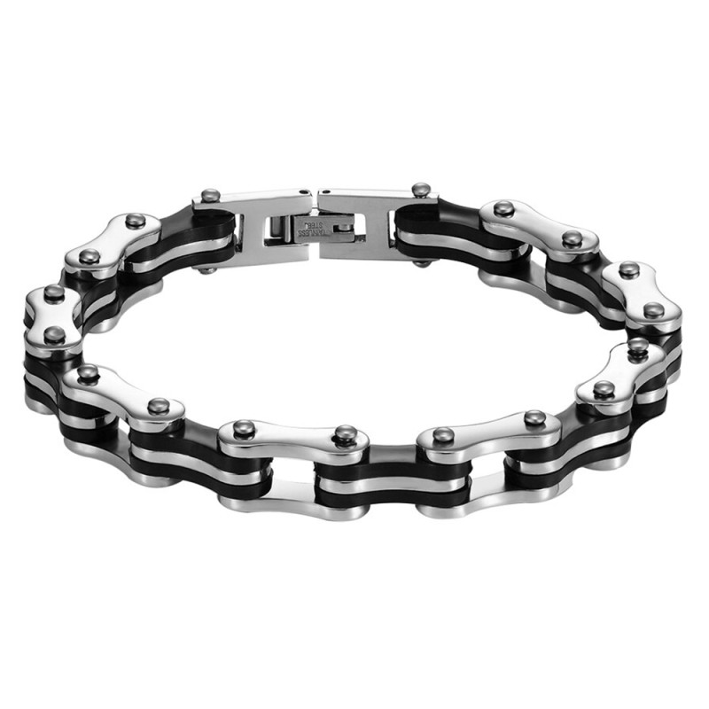Bracelet Gourmette Chaîne De Moto – Style Biker Harley – Homme – Neuf Avec étiquettes