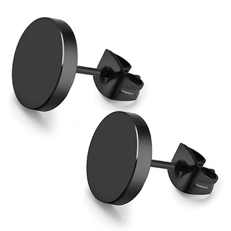Boucles d'oreilles homme Zense acier noir feuille de cannabis ZE0020