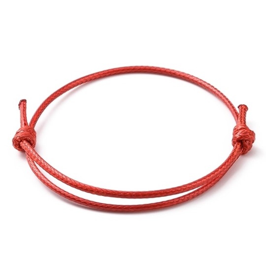 Bracelet fin rouge pour homme en corde cirée ajustable ZB0361