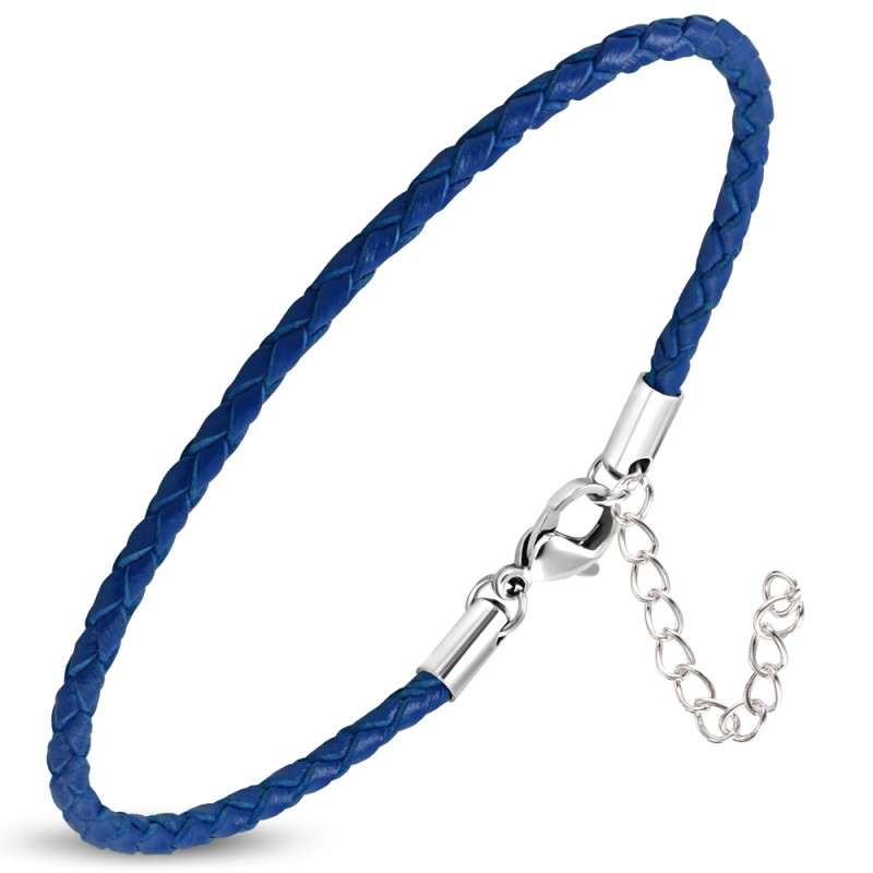 Bracelet acier mousqueton et cordon marin David