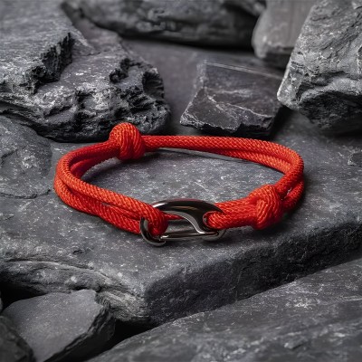 bracelet ajustable rouge crochet ZB0399