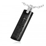 Pendentif homme écriture latine noir ZP0161