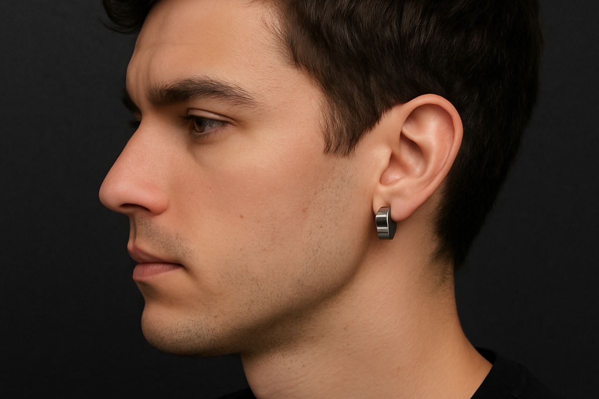boucles d'oreilles clip acier inoxydable homme zense