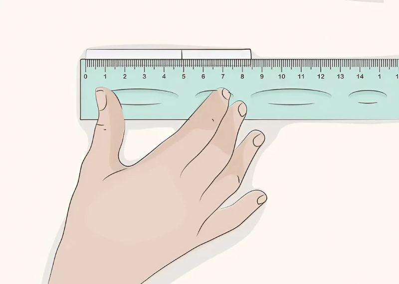 Utilisez une règle pour mesurer la bande de papier pour mesurer sa taille de bague