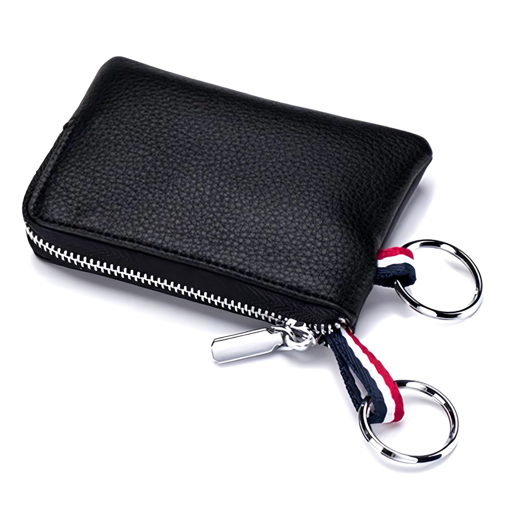 Zense - Black Leather Purse, Wallet and Keychain ZA0011 | eBay